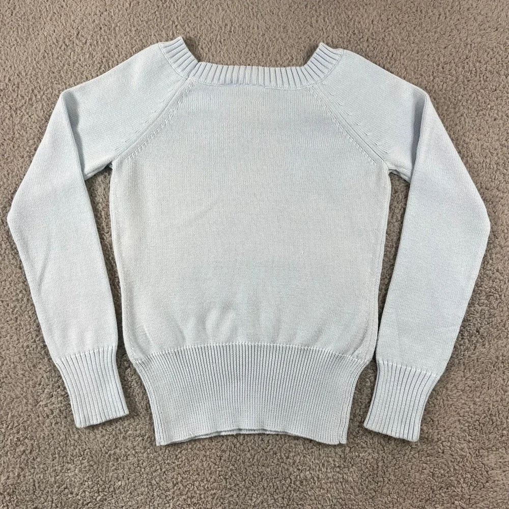 Lacoste Light Blue Cotton Croc Logo Long Sleeve Sweater Women US Size‎ M (EU/8)